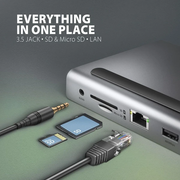AXAGON HMC-4KX3 6v1 USB-C húb - Dokovacie stanice - Obrázok 74W3000L01