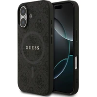 Guess PU Leather 4G Colored Ring MagSafe Zadný Kryt pre iPhone 17 čierny - Puzdra