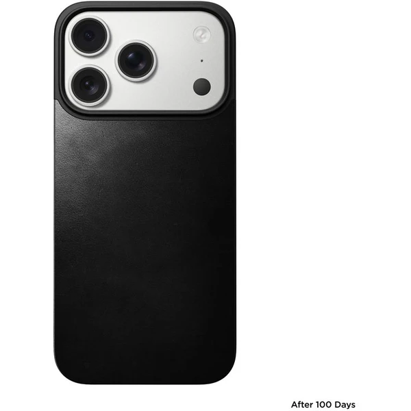 Nomad Magnetic Leather Back (Horween) Magsafe kožený kryt iPhone 17 Pro Black - Puzdra - Obrázok 74e55a0f872c4997a8fe75bfece97e14