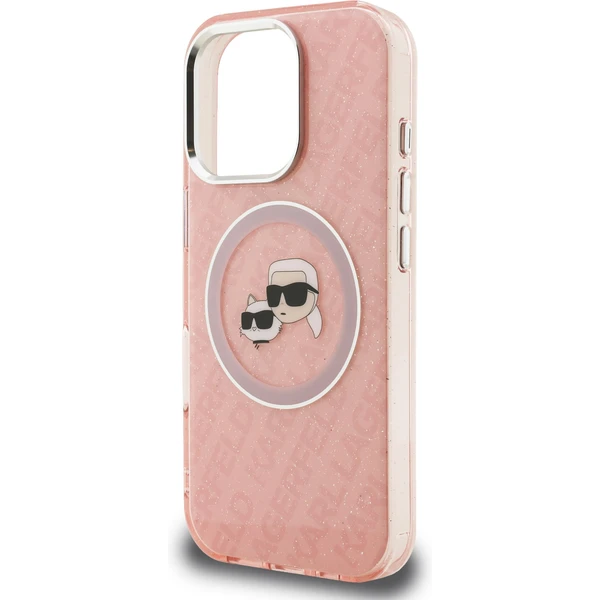 Karl Lagerfeld IML K&CH Heads Repeated Logo MagSafe kryt iPhone 16 Pre ružový - Puzdra - Obrázok 74e9b86ddf8a44efb93ffac8a2cc8f9e