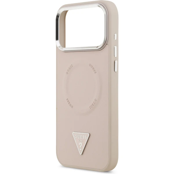 Guess PU Leather Triangle Logo MagSafe kryt iPhone 17 Pro Max ružový - Puzdra - Obrázok 74ec461efbe54a0883f5d367315a507f