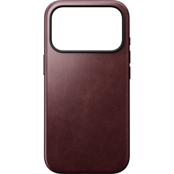 Nomad Modern Leather (Horween) MagSafe kožený kryt iPhone 18 Pro Burgundy - Puzdra - Obrázok 74ed1f595c934922a4c674c320c1f77e