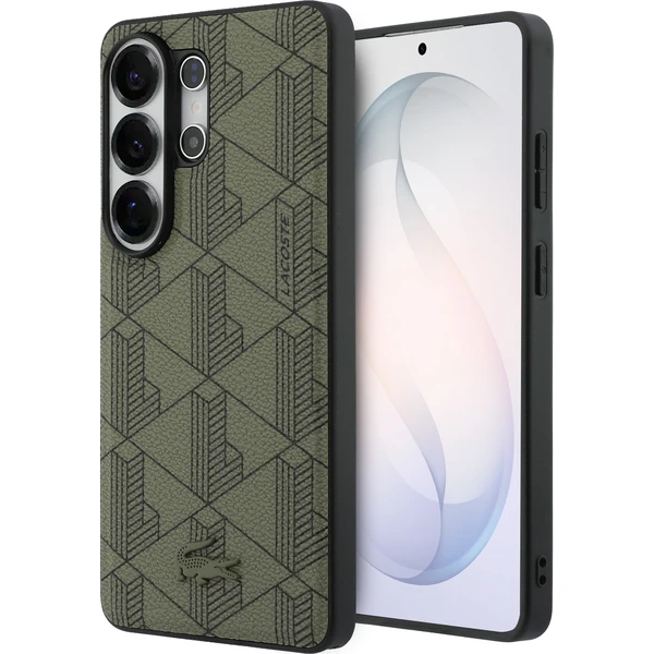 Lacoste PVC Blend Monogram Magnetický kryt Samsung Galaxy S26 Ultra khaki - Puzdra - Hlavný obrázok