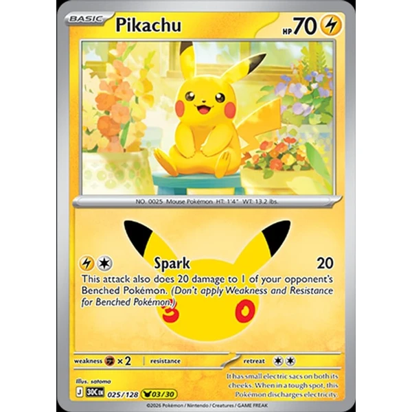 Pikachu (30C 025) - 30th Celebration [Holo] - Kusové karty - Hlavný obrázok