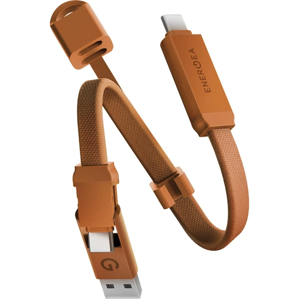 ENERGEA Sheath Key 2v1 USB-C/USB-A kábel, 480 Mb/s, 60W, 15 cm, oranžová - Káble a redukcie - Hlavný obrázok