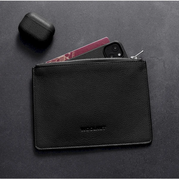 Woolnut Leather Pouch (Flat) kožené puzdro čierne - Organizéry - Obrázok 7568000701