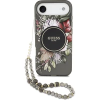 Guess IML Flowers Strap MagSafe kryt iPhone Air čierny - Puzdra