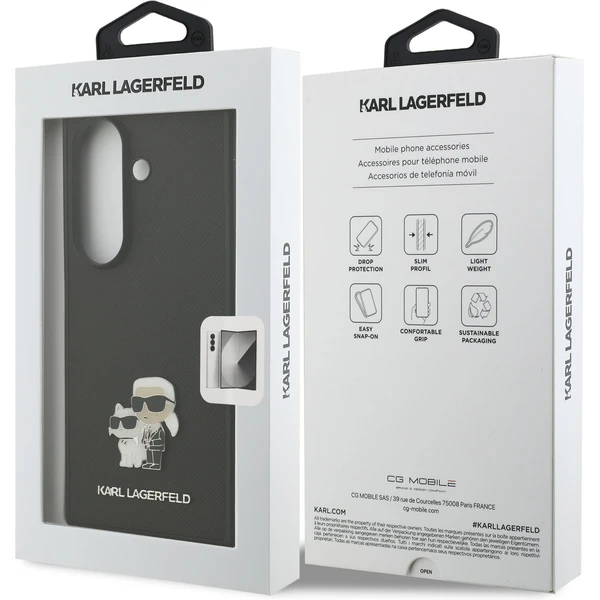 Karl Lagerfeld PU Saffiano Karl and Choupette kryt Samsung Galaxy Z Fold 7 čierny - Puzdra - Obrázok 7591b2b473634adfbbbe3543756e1050