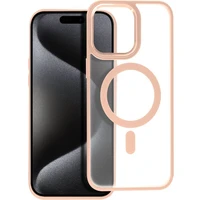 Matte Mag Cover case compatible s MagSafe pre IPHONE 15 PRE MAX pink - Puzdra