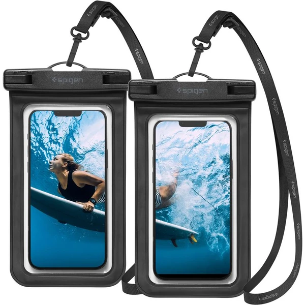 Spigen Aqua Shield vodeodolné púzdro A601 2 Pack čierne - Puzdra - Hlavný obrázok