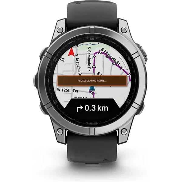 Garmin Fenix ??E 47 mm nerezová oceľ/čierny silikónový remienok - Inteligentné hodinky - Obrázok 75M7000P01