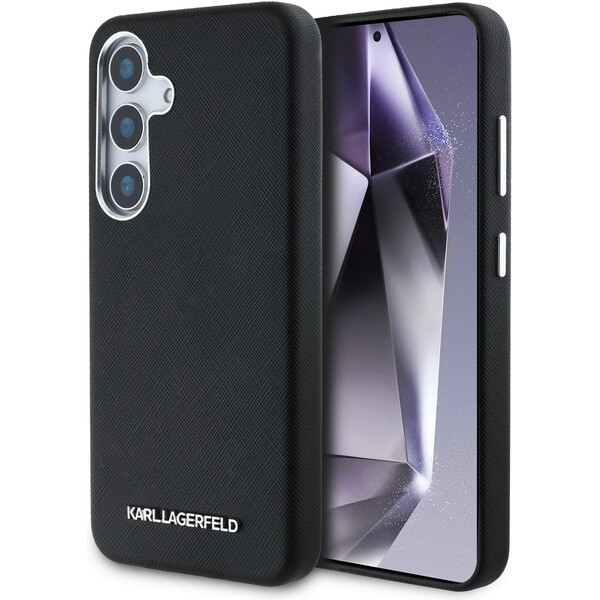 E-shop Karl Lagerfeld PU Saffiano Metal Logo a rám kryt Samsung Galaxy S25+ čierny