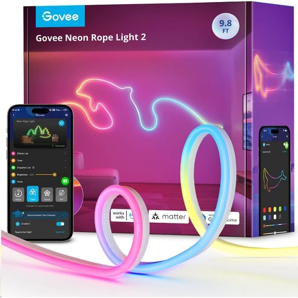 Govee Neon Rope Light 2 Matter ohybný LED pásik RGBIC, 3m - Inteligentné osvetlenie - Hlavný obrázok
