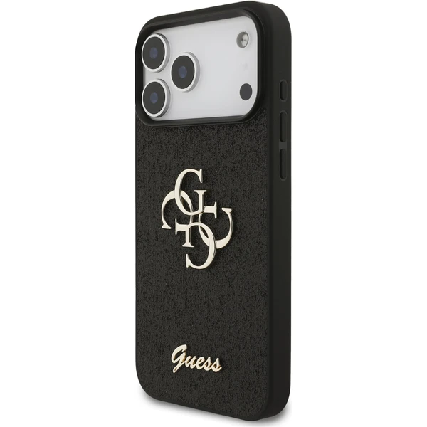Guess PU Fixed Glitter 4G Metal Logo Zadný Kryt pre iPhone 18 Pro Max Black - Puzdra - Obrázok 7614369bfddb411ca0ed1eed32794592