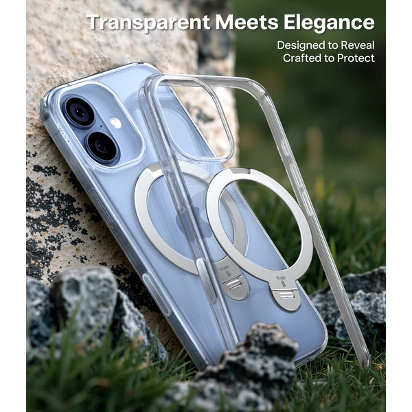 Torras Ostand Q3 Spin MagSafe kryt iPhone 17 priehľadný - Puzdra - Obrázok 768533f296f3447da559e96daf337550