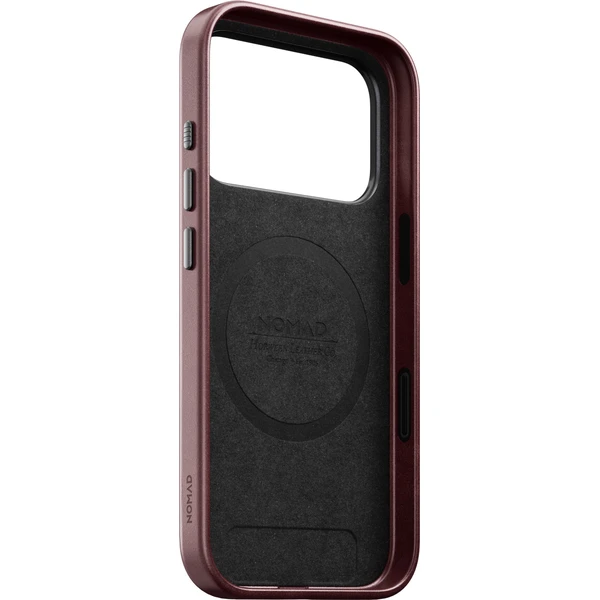 Nomad Traditional Leather (Horween) MagSafe kožený kryt iPhone 18 Pro Burgundy - Puzdra - Obrázok 76890a33cac64e30ba9da2a7ba006d87