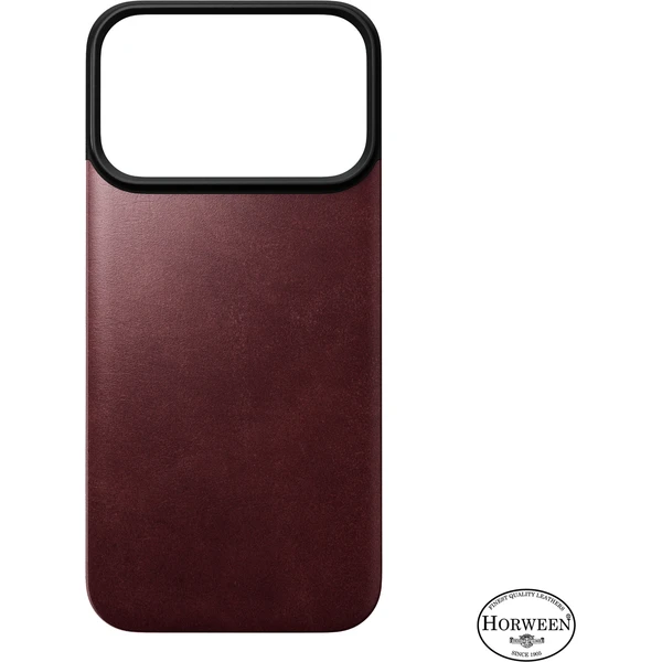 Nomad Magnetic Leather Back (Horween) MagSafe kožený kryt iPhone 18 Pro Burgundy - Puzdra - Obrázok 7698691884ae49bbbd7a695c66f22847