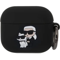 Karl Lagerfeld 3D Logo NFT Karl and Choupette puzdro AirPods 3 čierne - Puzdra
