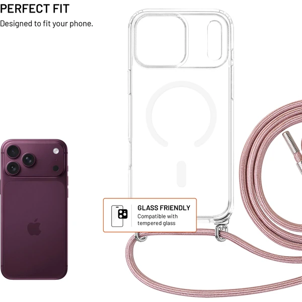 FIXED MagPure Neck kryt s ružovou šnúrkou na krk pre Apple iPhone 18 Pro Max - Puzdra - Obrázok 76ae9a29d201405bad38c1245a609f0c