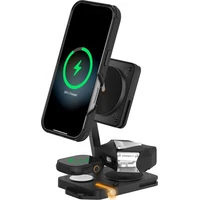 Aulumu M01 4-v-1 sklápací bezdrôtová nabíjacia stanica a podložka MagSafe nabíjačka Čierna - Nabíjačky