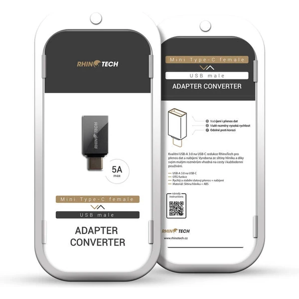 RhinoTech USB-C/USB-A redukcia čierna - Káble a redukcie - Obrázok 7722000N01