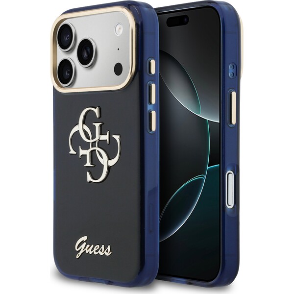 E-shop Guess IML 4G Script Metal Logo kryt iPhone 17 Pro Max modrý