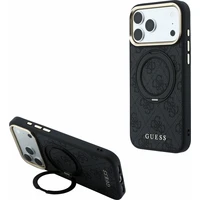 Guess PU 4G Ring Stand MagSafe kryt iPhone 18 Pro Max čierny - Puzdra