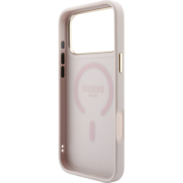 Guess PU Leather 4G Gold Frame Embossed MagSafe Zadný kryt pre iPhone 18 Pro Pink - Puzdra - Obrázok 777972c33f4d47fbaa5cedbacf6fdf43