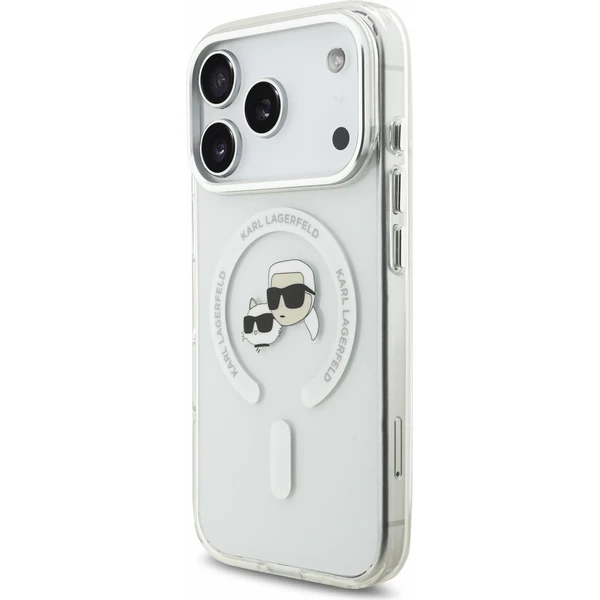 Karl Lagerfeld IML K&CH Heads Metal Frame MagSafe Zadný kryt pre iPhone 18 Pro White - Puzdra - Obrázok 7780dd8e28f44dae9d1812220f0e580a