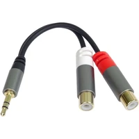 PremiumCord HQ 3,5mm/2x Cinch redukcia 0,15m čierna - Káble a redukcie