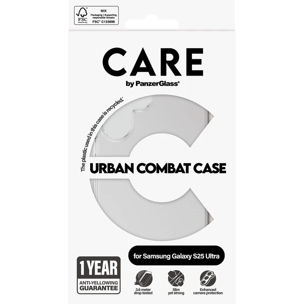 PanzerGlass® CARE kryt Samsung Galaxy S25 Ultra Urban Combat číry - Puzdra - Obrázok 77FC000J01