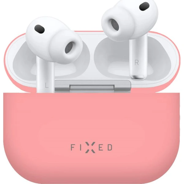 FIXED Hodvábne silikónové púzdro pre Apple AirPods Pro 3 ružové - Puzdra - Hlavný obrázok