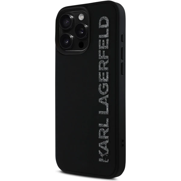 Karl Lagerfeld 3D Rubber Glitter Logo kryt iPhone 16 Pro Max čierny - Puzdra - Obrázok 780b2a93e05a4ea6be1686d07f5839df