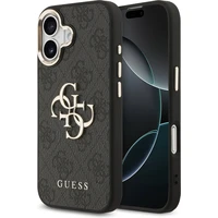 Guess PU Leather 4G Metal Logo Gold Frame MagSafe kryt iPhone 17 čierny - Puzdra