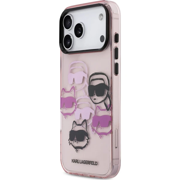 Karl Lagerfeld IML Multi K&CH Heads Zadný Kryt pre iPhone 17 Pro Max ružový - Puzdra - Obrázok 78306f4107fa4a0fbe25caca60c288e3
