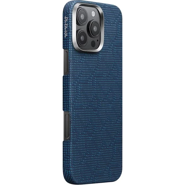 Pitaka Tactile Woven Case kryt iPhone 16 Pre Max PTK Dark Blue - Puzdra - Hlavný obrázok