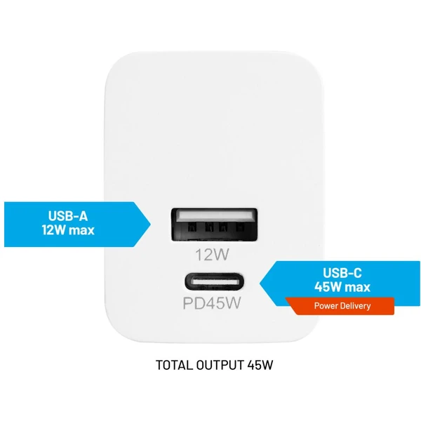 FIXED Mini nabíjačka s USB-C/USB-A, PD, 45W, biela - Nabíjačky - Obrázok 7841ee3f6f484fcca55dd9652430532b