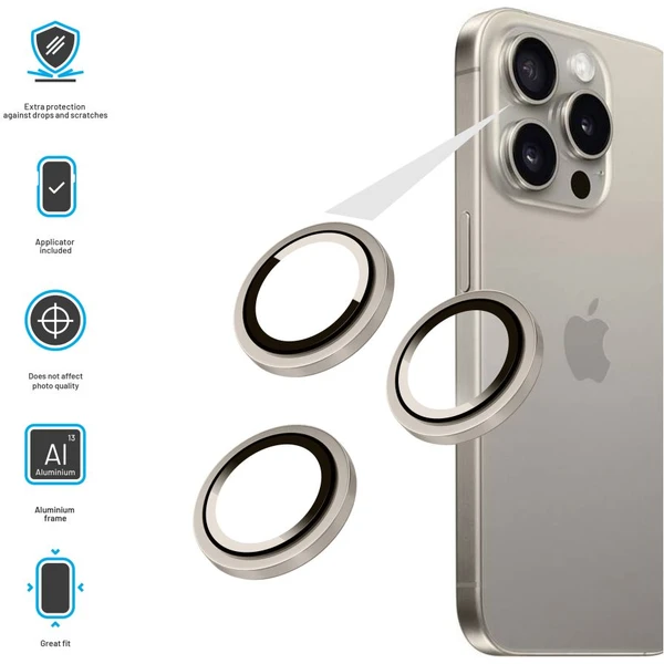 FIXED Camera Glass ochranné sklá Apple iPhone 16 Pro/16 Pro Max prírodný titán - Ochranné fólie a sklo - Obrázok 786b526fa6b84d47bbc7d5d64dcb34e3