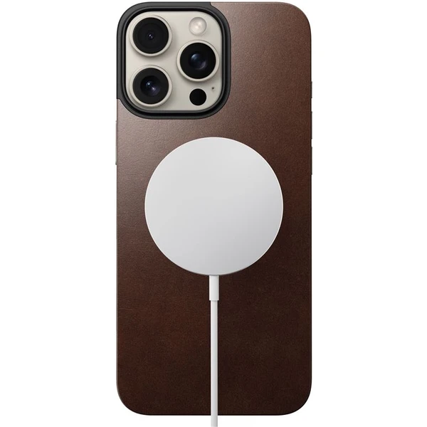 Nomad Magnetic Leather Back MagSafe kryt iPhone 16 Pro Max hnedý - Puzdra - Obrázok 787acebce3e54fe4aa4fd6130eae6e46