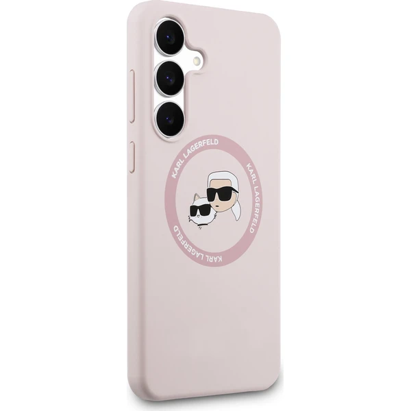 Karl Lagerfeld Liquid Silicone K&CH Heads MagSafe Zadný Kryt pre Samsung Galaxy S25 FE ružový - Puzdra - Obrázok 787e566025a7462fa3fb65367061d560