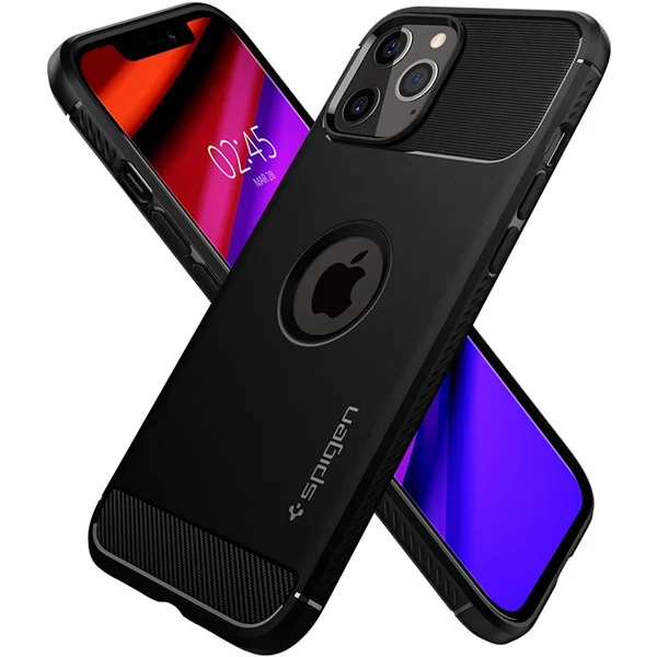 Spigen Rugged Armor kryt iPhone 12 / 12 Pro čierny - Puzdra - Obrázok 78B3200401