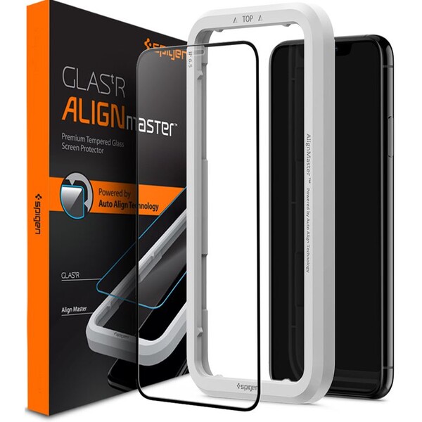 E-shop Spigen 3D tvrdené sklo Align FC Apple iPhone 11 Pro/XS/X čierne