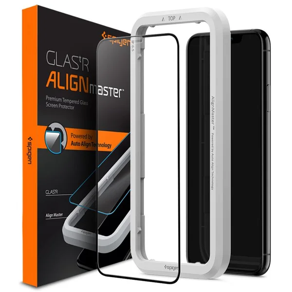Spigen 3D tvrdené sklo Align FC Apple iPhone 11 Pro/XS/X čierne - Ochranné fólie a sklo - Hlavný obrázok