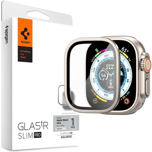 Spigen Glass tR Slim Pro 1 Pack tvrdené sklo Apple Watch Ultra 49mm sivé - Ochranné fólie a sklo - Hlavný obrázok