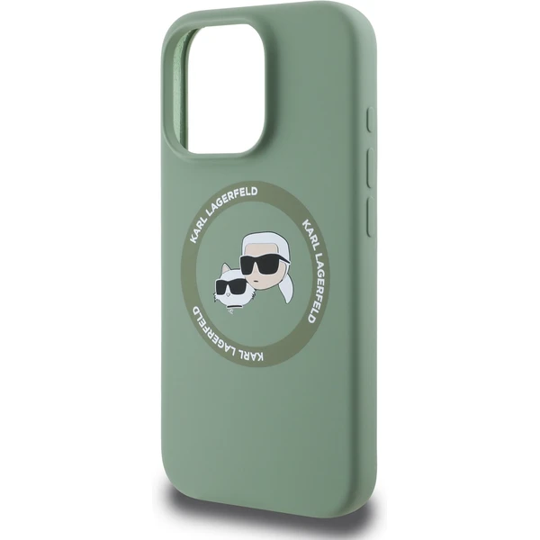 Karl Lagerfeld Liquid Silicone K&CH Heads MagSafe kryt iPhone 16 Pro zelený - Puzdra - Obrázok 78facb70757e41aeb033dcc1c6d48a0b