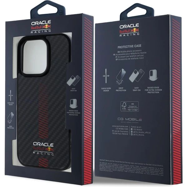 Oracle Red Bull Racing Carbon Powerbar MagSafe kryt iPhone 15 Pre čierny - Puzdra - Obrázok 790f584616b94ffc946664b861dc79d0