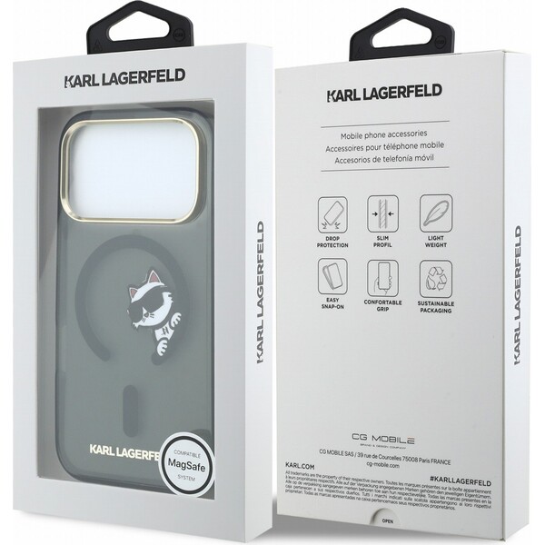 Karl Lagerfeld IML Choupette Peekaboo Magsafe Zadný Kryt pre iPhone 18 Pro Black - Puzdra - Obrázok 7921c7220c7346afa0d0e974b24397bf