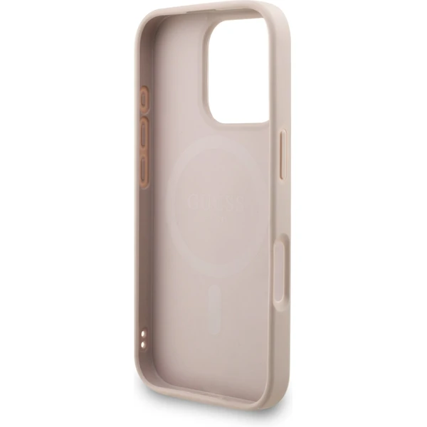 Guess PU Leather 4G Colored Ring Strap MagSafe kryt iPhone 16 Pro Max ružový - Puzdra - Obrázok 7923ebe84b1e4664a79ee31e34a267cf