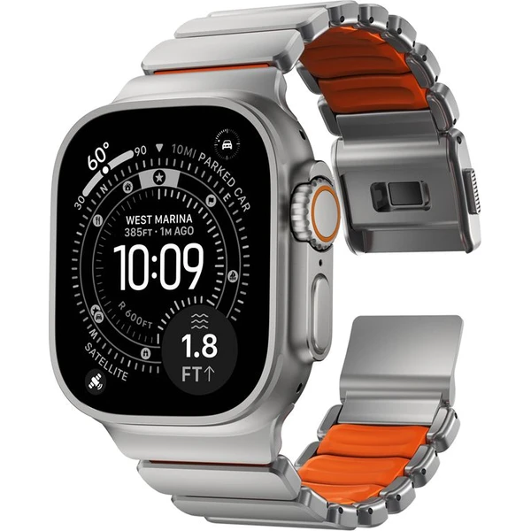 Nomad Stratos Band FKM remienok Apple Watch 45/46/49mm Natural Titanium/Ultra Orange - Remienky - Obrázok 792517bcc5b34ec2a35ae13590983612