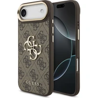 Guess PU Leather 4G Metal Logo Gold Frame kryt iPhone Air hnedý - Puzdra